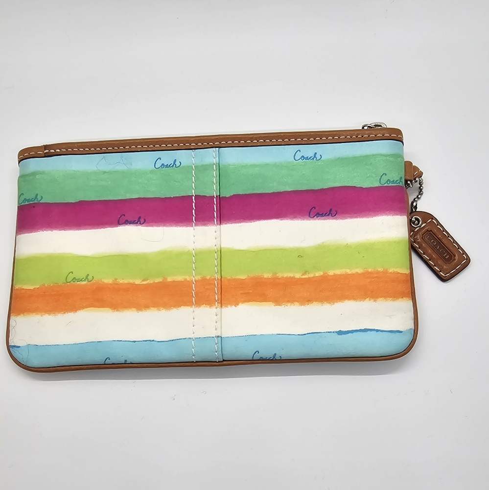 Multi color coach wristlet - Picture 2 of 3